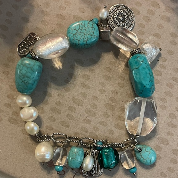 Silpada Turquoise Charm Girlfriends’ 2011 conference Stretch Bracelet - Picture 13 of 16